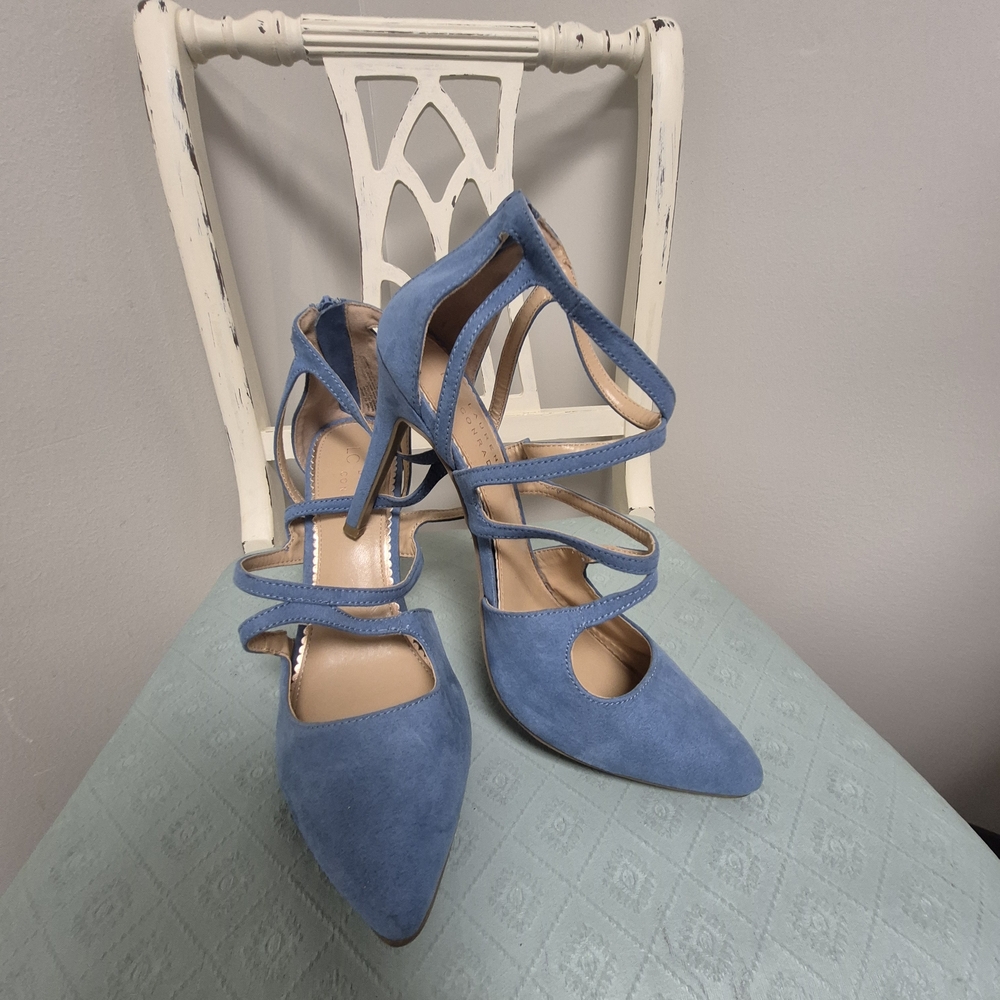 LC Lauren Conrad Blue Strappy Heels